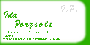 ida porzsolt business card